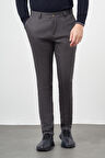 Koyu Antrasit Düz Armürlü Pamuklu Yan Cep Slim Fit Casual Pantolon 1003245163