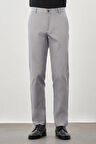 Gri Düz Armürlü Pamuklu Yan Cep Comfort Fit Casual Pantolon 1003245169