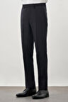 Koyu Lacivert Düz Bez Ayağı Esnek Yan Cep Slim Fit Classic Pantolon 1003245207_200