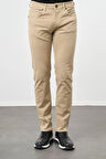 Koyu Bej Düz Gabardin Pamuklu 5 Cep Slim Fit Casual Pantolon 1003245319
