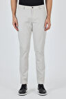 Gri Armürlü Yan Cep Düz Paça Slim Fit Pamuklu Casual Chino Pantolon 1003250120