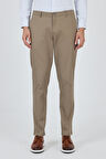 Koyu Vizon Gabardin Yan Cep Düz Paça Comfort Fit Pamuklu Casual Chino Pantolon 1003250121