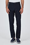Koyu Lacivert Gabardin Yan Cep Düz Paça Casual Comfort Fit Pamuklu Chino Pantolon 1003250211