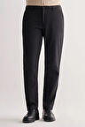 Siyah Yan Cep Düz Paça Pamuklu Comfort Fit Chino Casual Pantolon 1003255166