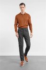 Füme 5 Cep Düz Paça Gabardin Slim Fit Pamuklu Pantolon 1003260318