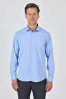Uzun Kol Düz Bez Ayağı Sert Yaka Cepsiz Pamuklu Classic Slim Fit Gömlek 1004250160