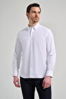 Uzun Kol Düz Oxford Düğmeli Yaka Cepsiz Pamuklu Classic Slim Fit Gömlek 1004250168