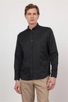 Siyah Düğmeli Yaka Uzun Kol Cepsiz Slim Fit Pamuklu Gömlek 1004260203