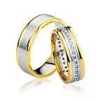 Harem Altın Sarı Beyaz Altın Alyans 1005