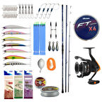 Yek Outdoor Profesyonel Hazır Olta Seti Kendo Palamita Surf 420cm 3 Parça Olta Kamışı&Okuma JAW-55 Olta Makinesi