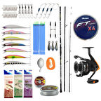 Yek Outdoor Profesyonel Hazır Olta Seti Kendo Palamita Surf 420cm 250gr 3 Parça Olta Kamışı&Okuma JAW-55 Olta Makinesi