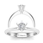 0,30 Karat D Renk Uluslararası Sertifikalı Pırlanta Tektaş Yüzük