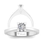 0,40 Karat F Renk Uluslararası Sertifikalı Pırlanta Tektaş Yüzük