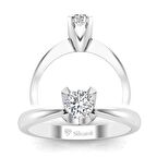 0,40 Karat F Renk Uluslararası Sertifikalı Pırlanta Tektaş Yüzük