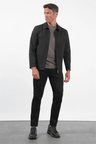 Siyah Berberi Yaka Slim Fit Mont 1007260155
