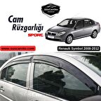 Renault Symbol 2008-2012 Uyumlu Mugen Cam Rüzgarlığı Seti Piano Black 4'lü İthal