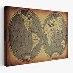 Harita Sepeti Vintage Eskitme Dünya Haritası 1008