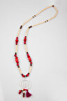 Ahşap Boncuklu Otantik Bohem Uzun Kolye