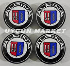 ALPİNA Jant Göbeği 68mm 4 Adet , ALPİNA BMW Jant Kapağı , BMW ALPİNA Jant Göbeği BMW