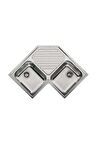 Franke Pnx 621.e Evye, Progresso, 2 Göz, Damlalıklı, Köşe, Inox 101.0021.585
