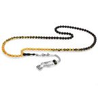 Tesbihane -  Kararmaz Metal Su Damlası Püsküllü Küre Kesim Süzme Beyaz-Siyah Ateş Kehribar 99luk Tesbih