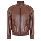 Akando Konyak Erkek Bomber Deri Ceket
