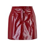 Barretta Kırmızı Kadın Rugan Deri Etek