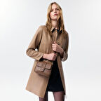 Catori Bej Kadın Deri Trençkot