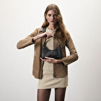 Brielle Siyah Kadın Deri Omuz Çantası