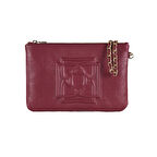 Vionya Bordo Nakışlı El Çantası