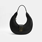 Kadın Siyah Deri Omuz Çantası