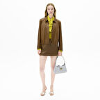 Limited Edition Kadın Taba Deri Şort Etek