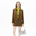 Limited Edition Kadın Taba Fermuarlı Bomber Mont