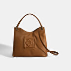 Kadın Taba Logo Baskılı Deri Omuz Çantası