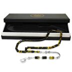 Kararmaz Metal Püsküllü Kesme Kesim Sarı-Siyah Ateş Kehribar Tesbih