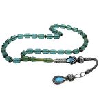 1000 Ayar Gümüş Kazaz Püsküllü Uçlu Kapsül Kesim Şeffaf Turkuaz Ateş Kehribar Tesbih