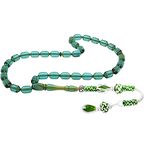 Bakır Kazaz Püsküllü Uçlu Kapsül Kesim Şeffaf Turkuaz Ateş Kehribar Tesbih