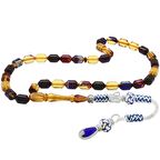 Bakır Kazaz Püsküllü Uçlu Kapsül Kesim Bonibon Ateş Kehribar Tesbih