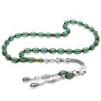 Kararmaz Metal Su Damlası Püsküllü Arpa Kesim Bilek Boy Su Mavisi Ateş Kehribar Tesbih