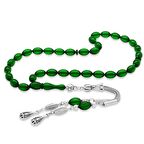  Kararmaz Metal Su Damlası Püsküllü Arpa Kesim Bilek Boy Zümrüt Yeşil Ateş Kehribar Tesbih 