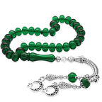  Kararmaz Metal Ayyıldız Püsküllü Tekerlek Kesim Zümrüt Yeşil Ateş Kehribar Tesbih 