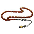 1000 Ayar Gümüş Kazaz Püsküllü Uçlu Kapsül Kesim Sarı Simli Kırmızı Ateş Kehribar Tesbih