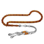 Kararmaz Metal 2'li Kamçı Püsküllü Kesme Kesim Bilek Boy Bal Rengi Ateş Kehribar Tesbih