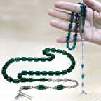 Kararmaz Metal Arnavut Püsküllü Uçlu Kapsül Kesim Şeffaf Turkuaz Ateş Kehribar Tesbih