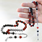 Kararmaz Metal Arnavut Zincir Püsküllü Küre Kesim Kişiye Özel İsim Yazılı Kırmızı Siyah Ayyıldız Oniks Akik Doğaltaş Taraftar Tesbih