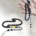 Kararmaz Metal Halat Püsküllü Kurşun Nakkaş İmameli Kapsül Kesim Gri Siyah Sıkma Kehribar Tesbih