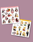 Demon Slayer-Zenitsu Agatsuma-Nezuko Kamado-2li sticker set parlak kağıt-süsleme etiket-DS-29-30