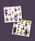 Tengen Uzui-Demon Slayer Gyomei Himejima -parlak kağıt 2 Li Set Anime Sticker Çıkartma-kimetsu no yaiba