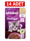 whiskas pure delight tavuklu yavru kedi konserve 85gr 14adet pouch kedi ıslak mama kedi yaş maması güveç