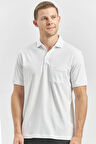 Beyaz Kısa Kol Düz Suprem Polo Yaka Classic Comfort Fit Tişört 1011240192